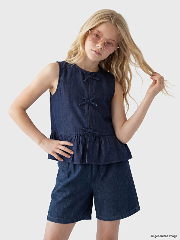 LCW Kids Girl Navy Blouse