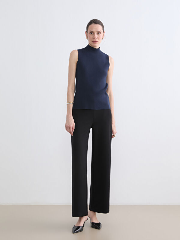 LCWAIKIKI Basic Pantalon Femme à Jambe Large à Taille Élastiquée