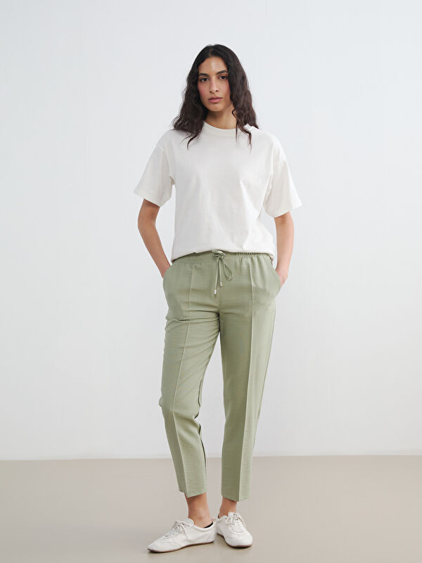 LCW Modest Elastic Waist Carrot Fit Women's Trousers