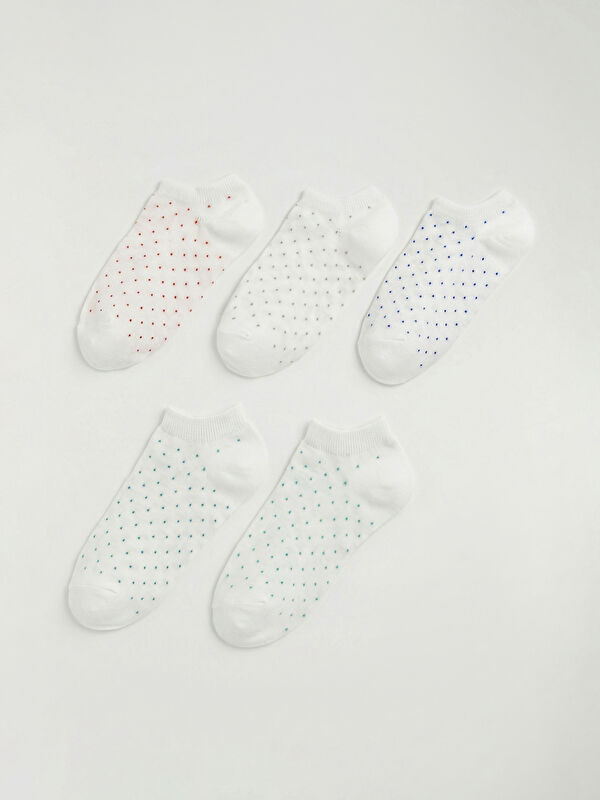 LCW DREAM Polka Dot Women's Sneaker Socks 5 Pack