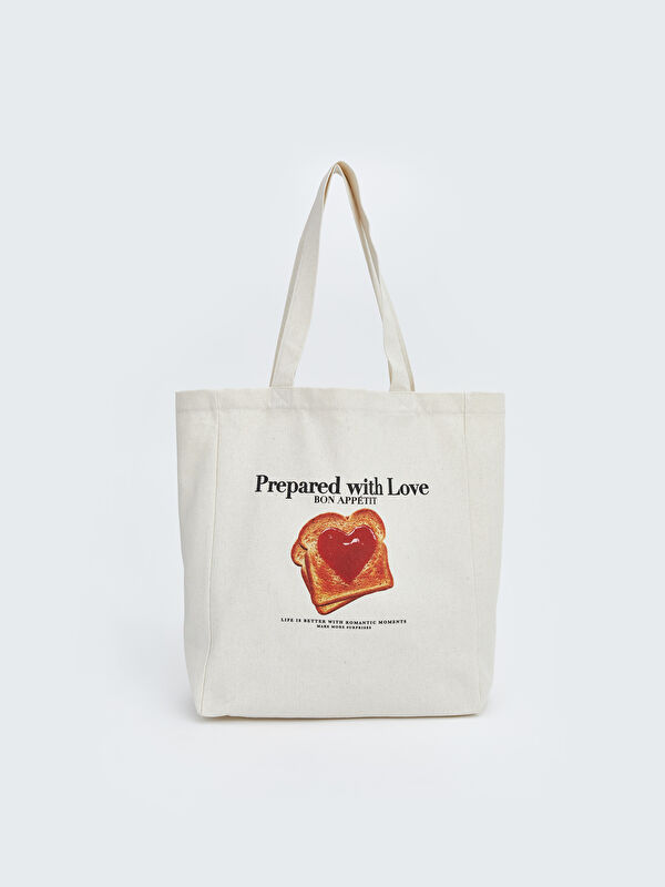 LCW ACCESSORIES Toast Printed Women's Canvas Bag