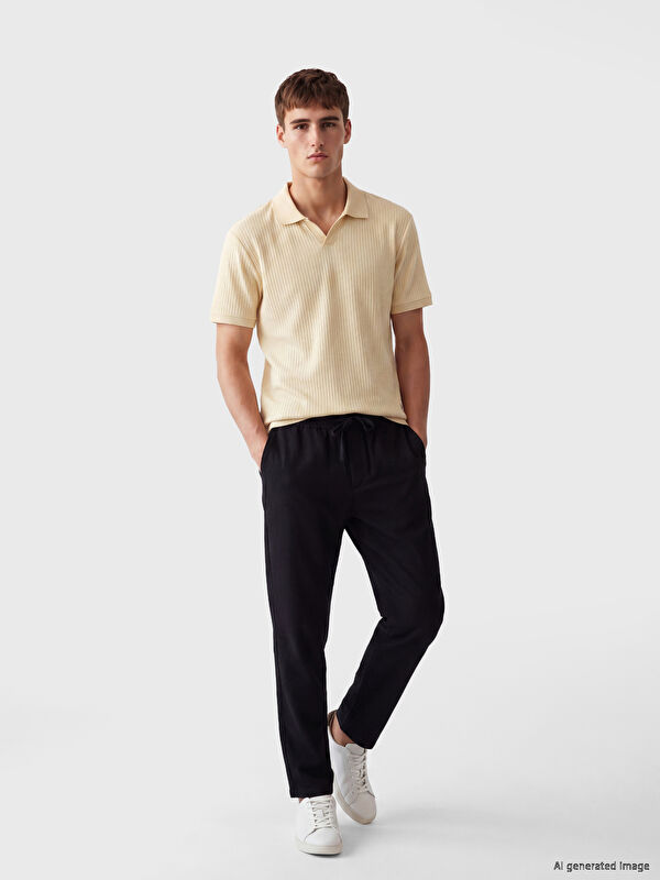 LCW Vision Regular Fit Erkek Keten Görünümlü Pantolon