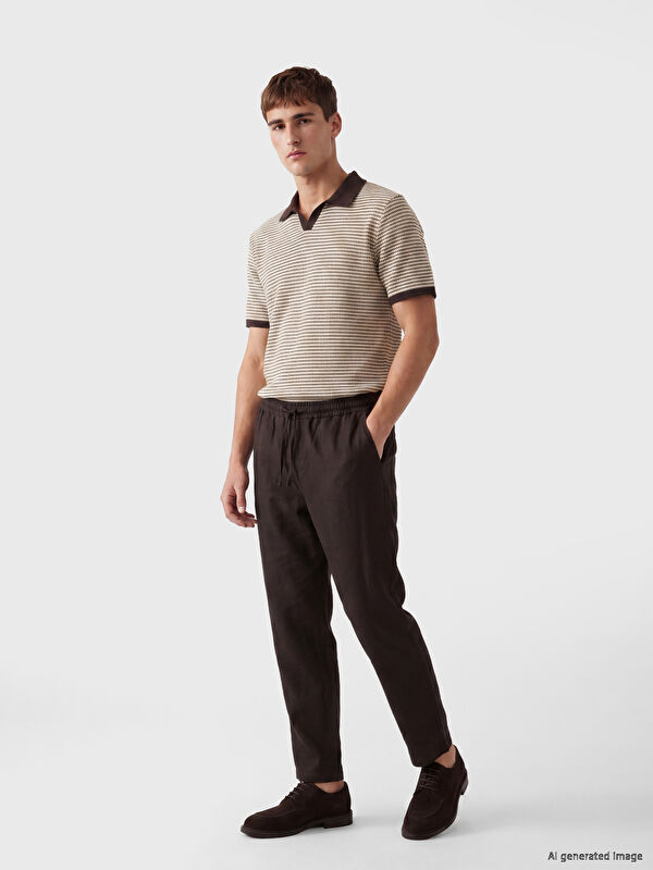 LCW Vision Regular Fit Erkek Keten Görünümlü Pantolon