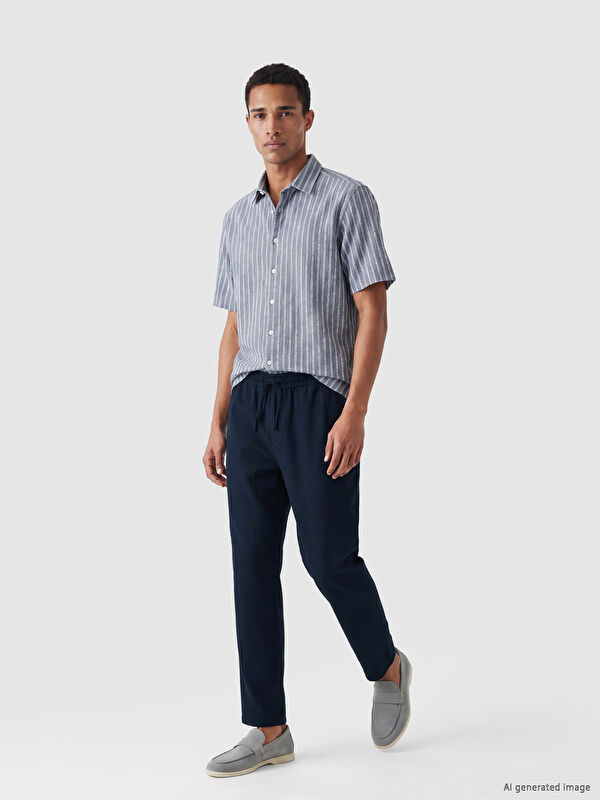 LCW Vision Regular Fit Erkek Keten Görünümlü Pantolon
