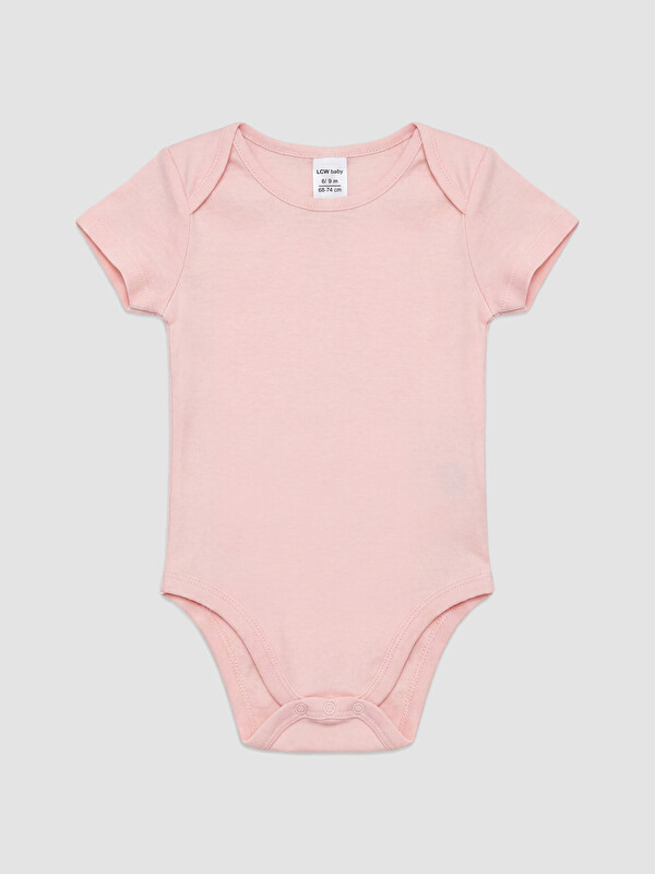 LCW baby Bisiklet Yaka Kız Bebek Çıtçıtlı Body