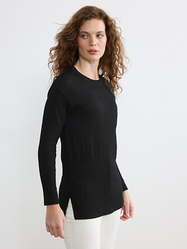 LCWAIKIKI Classic Crew Neck Textured Women's Tunic