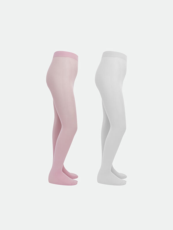 LCW Kids Girls' Thin Tights 2 Pack