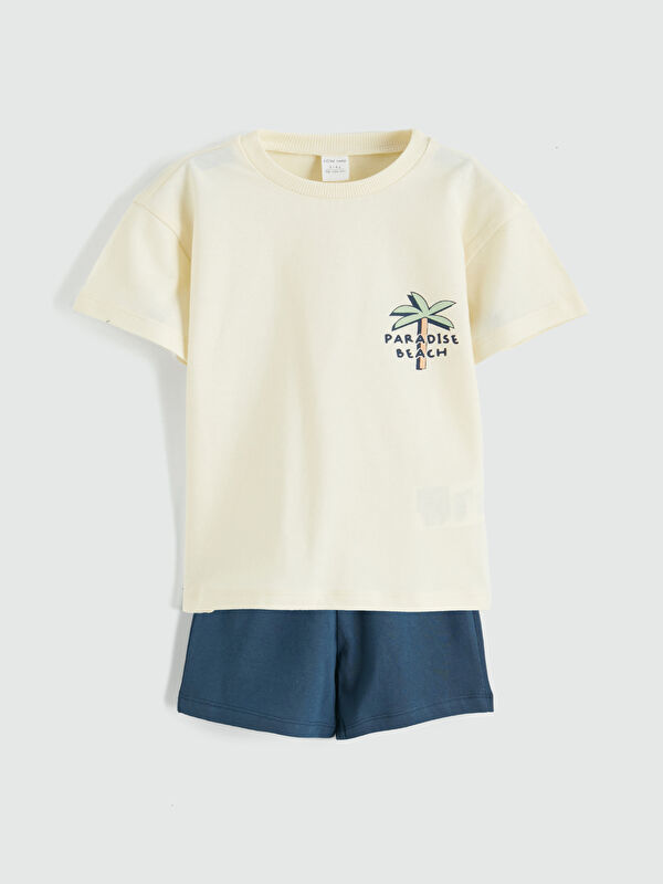 LCW baby Printed Short Sleeve Baby Boys' Shorts and T-Shirt