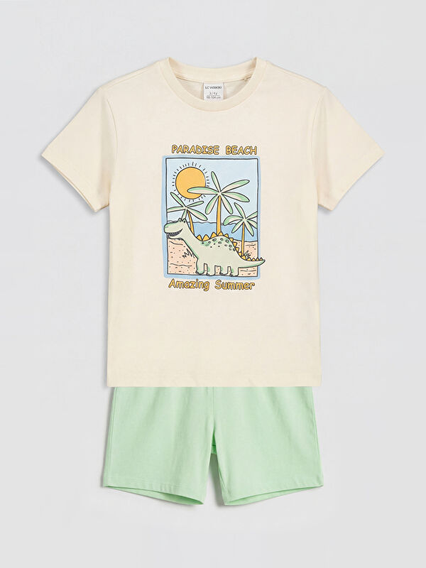 LCW baby Dinosaur Print Baby Boys' T-Shirt and Shorts