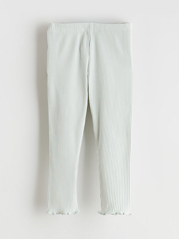 LCW baby Ribbed baby girl leggings with elastic waistband