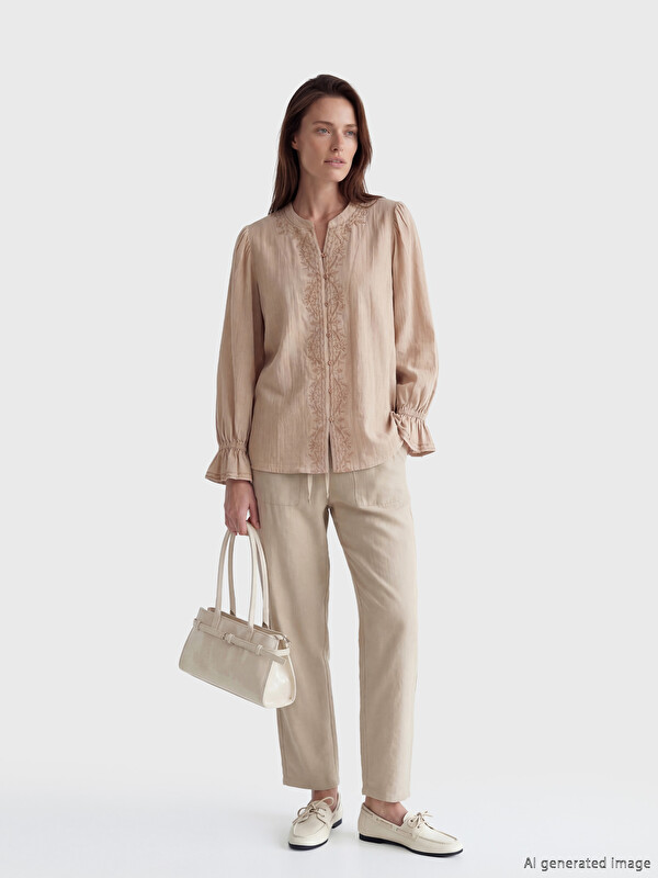 LCW Grace Elastic Waist Loose Fit Women's Trousers