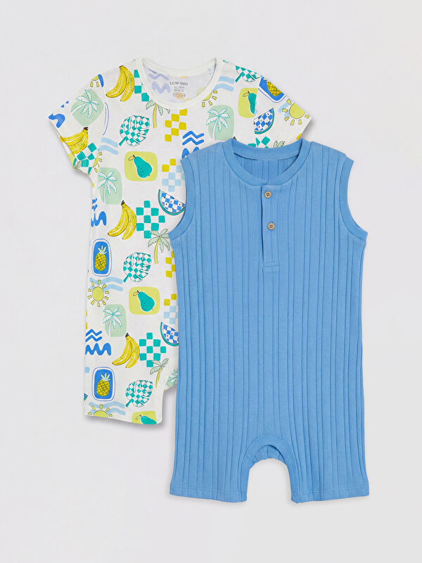 LCW baby Bisiklet Yaka Erkek Bebek Tulum 2'li
