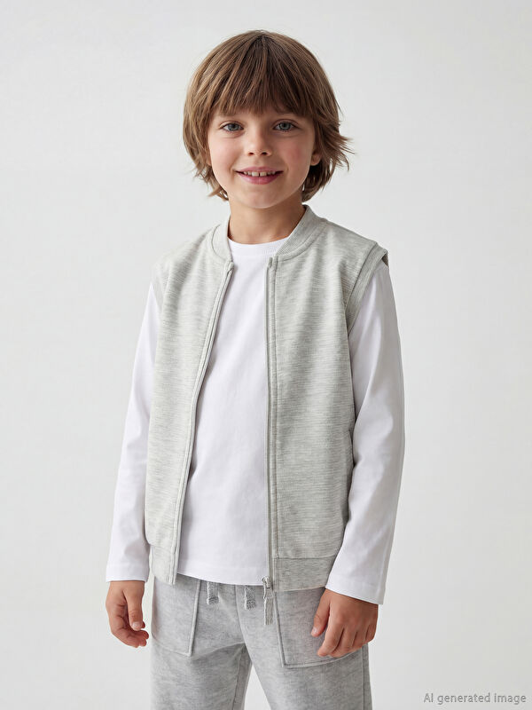 LCW Kids Bisiklet Yaka Erkek Çocuk Yelek