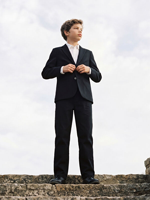 LCW Kids Keten Karışımlı Erkek Çocuk Blazer Ceket