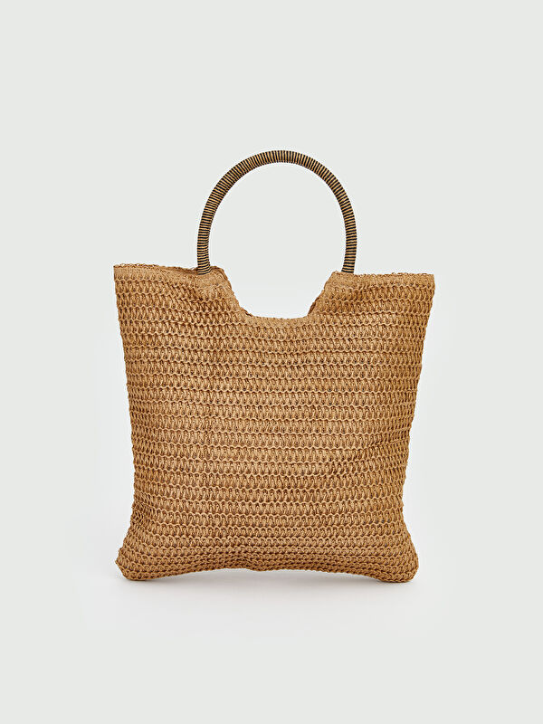 LCW ACCESSORIES Knitted Pattern Women's Beach Bag