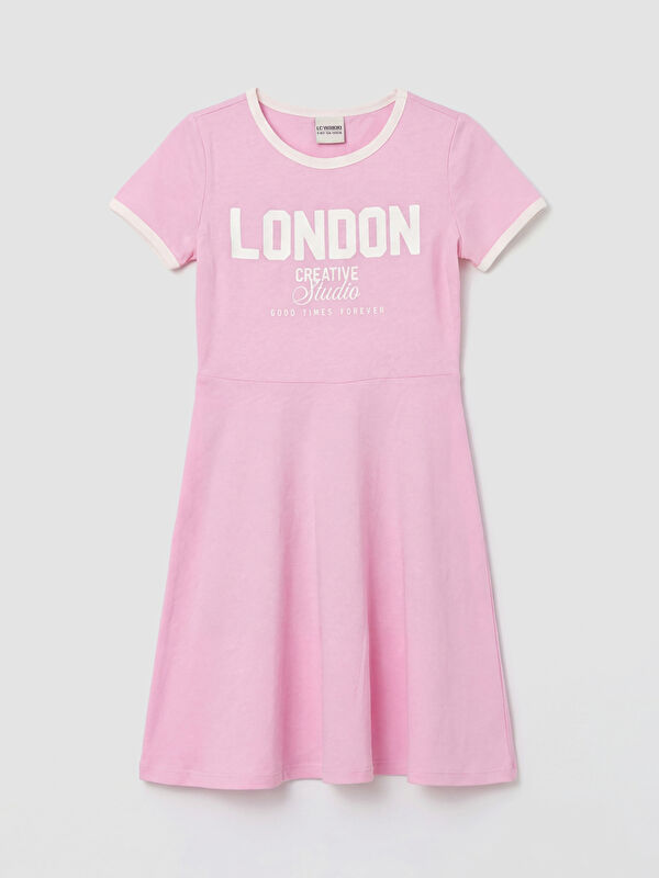 LCW Kids London Printed Crew Neck Girls' Dress