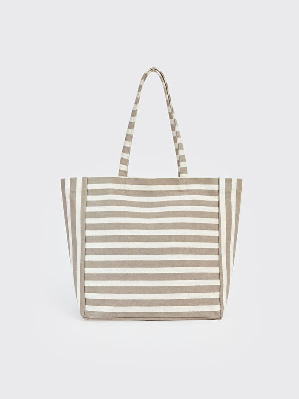 LCW ACCESSORIES Striped Canvas Women's Shoulder Bag