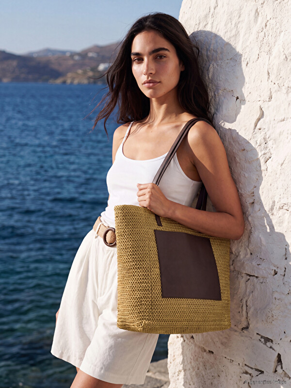LCW ACCESSORIES Kadın Hasır Plaj Çantası