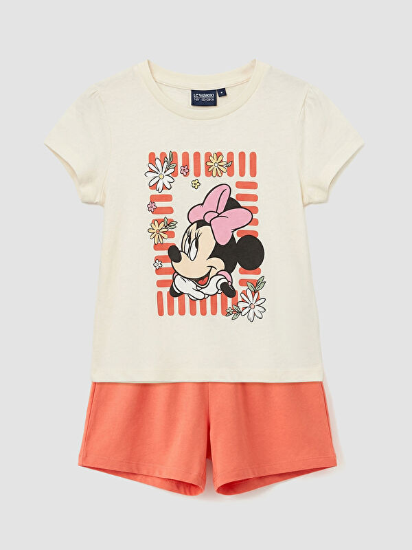 LCW baby Minnie Mouse Baskılı Kız Bebek Tişört ve Şort