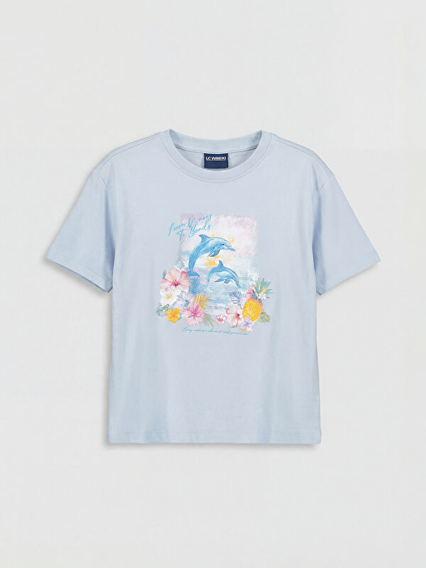 LCW Kids Crew Neck Printed Girls' T-Shirt