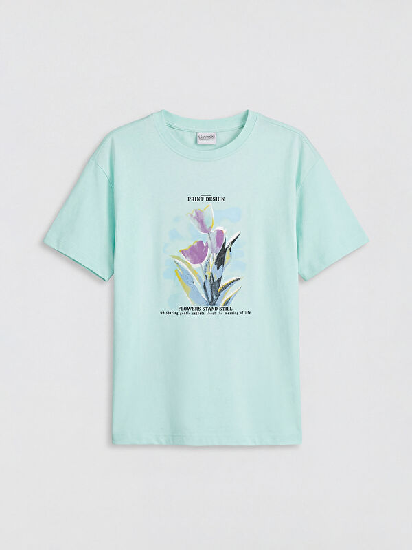 LCW Kids Crew Neck Printed Girls' T-Shirt