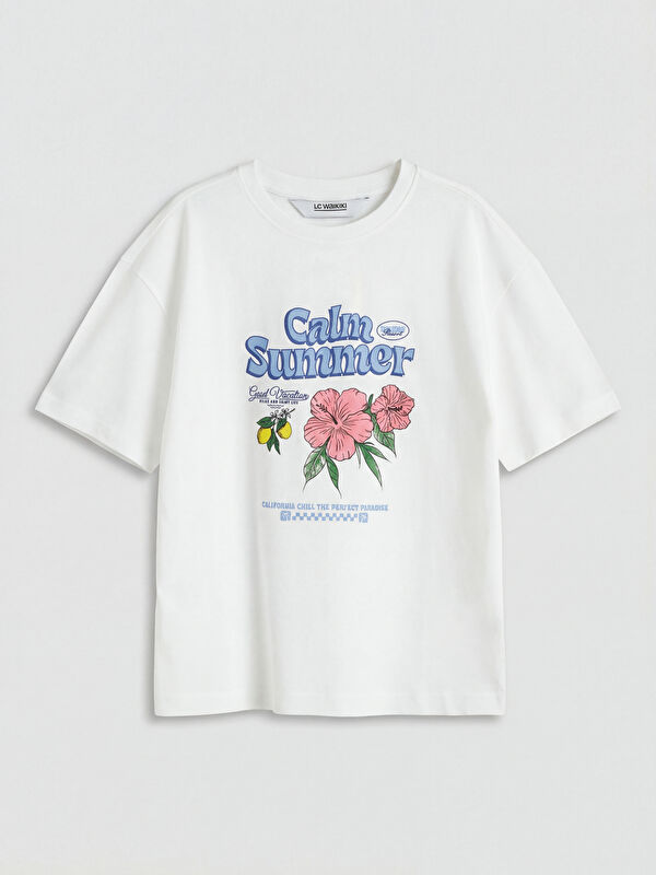 LCW Kids Crew Neck Printed Girls' T-Shirt