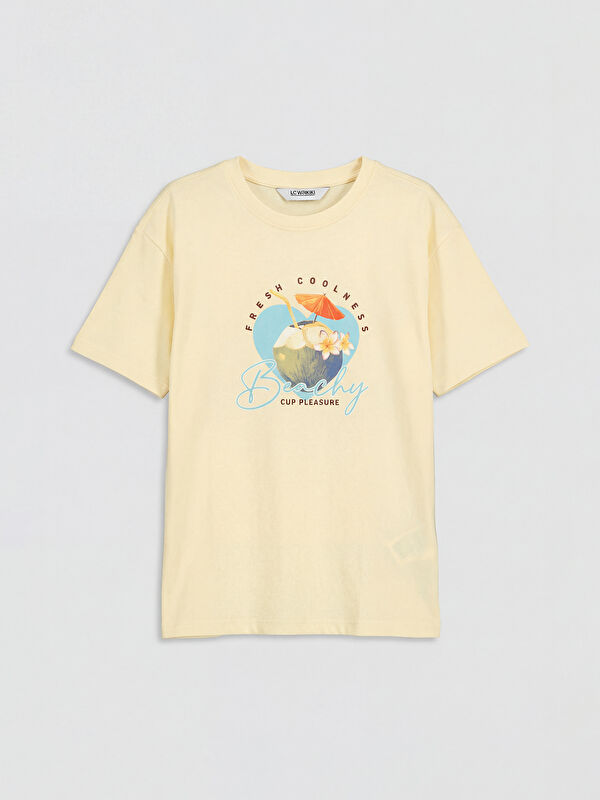 LCW Kids Crew Neck Printed Girls' T-Shirt