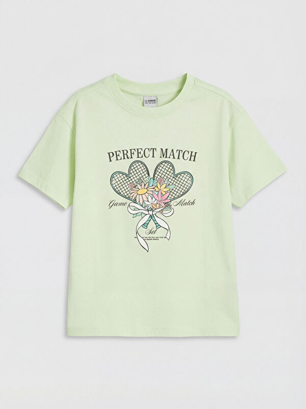 LCW Kids Crew Neck Printed Girls' T-Shirt