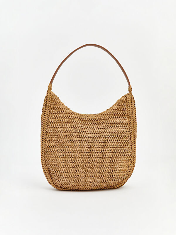 LCW ACCESSORIES Knitted Pattern Women's Beach Bag