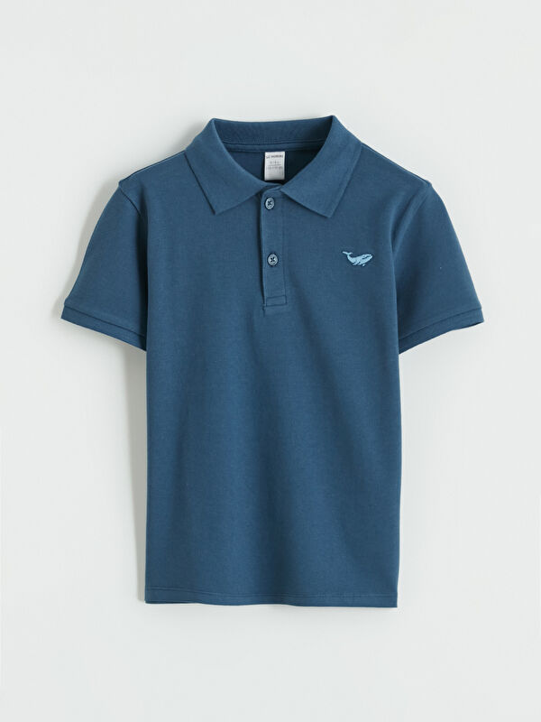 LC WAIKIKI Polo Collar Embroidered Boys' T-Shirt