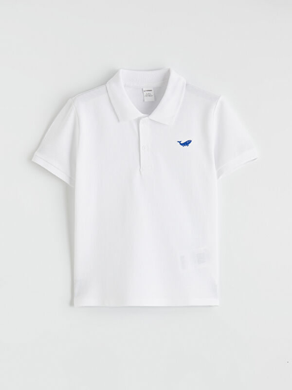 LC WAIKIKI Polo Collar Embroidered Boys' T-Shirt