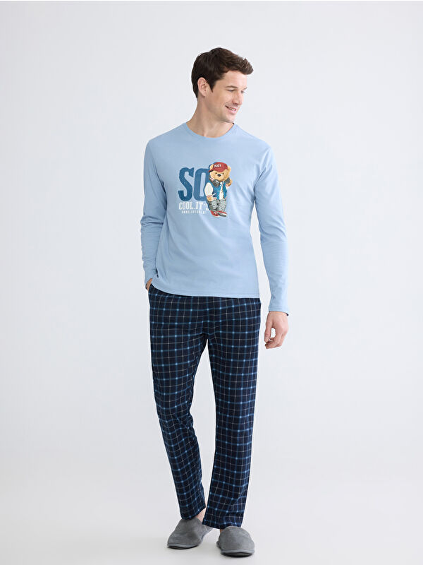 LC WAIKIKI Standart Kalıp Ayı Teddy Baskılı Erkek Pijama Takım