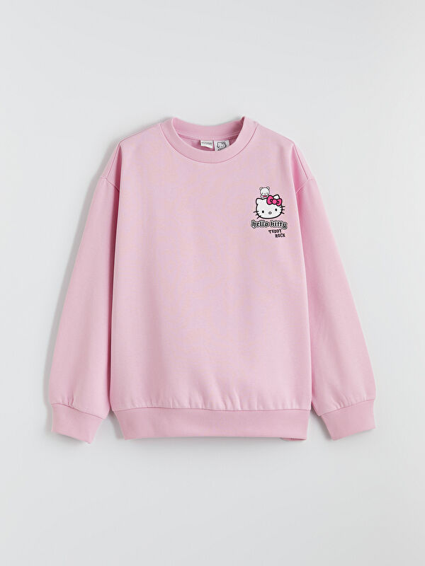 LCW Kids Hello Kitty Printed Girls' Cozy Sweatshirt