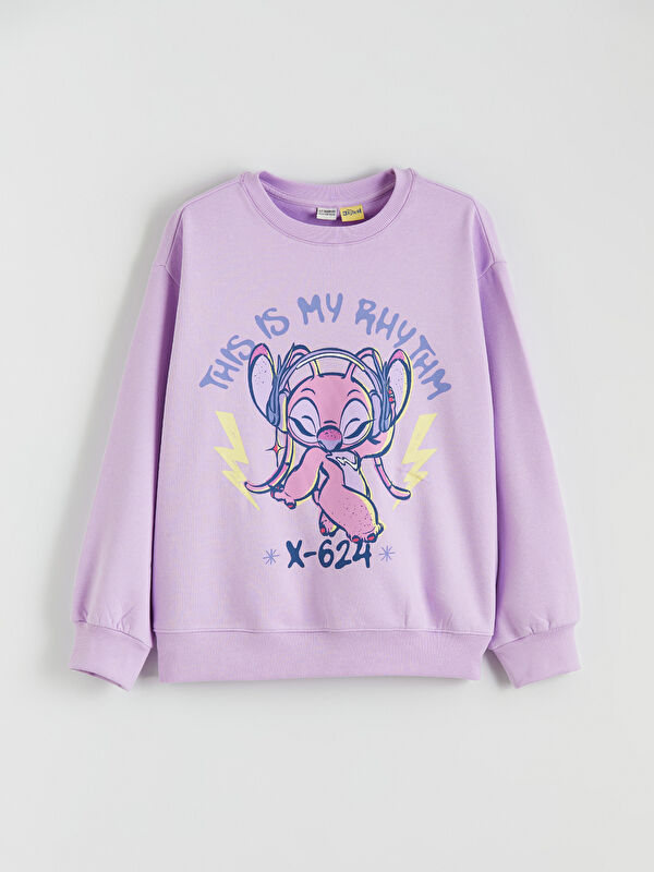 LCW Kids Stitch Print Girls' Cozy Sweatshirt