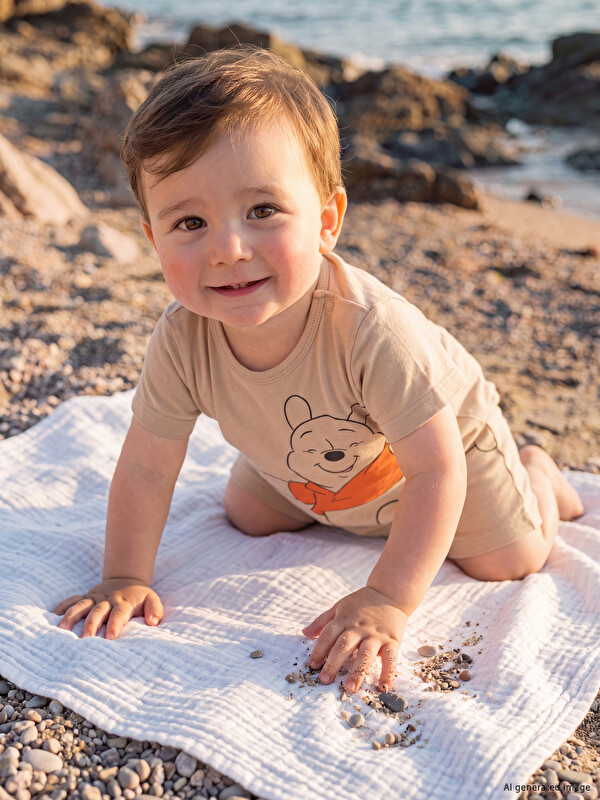LCW baby Baby Boy Beige Jumpsuit