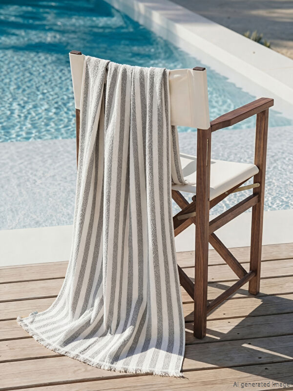 LCW ACCESSORIES Striped Men's Beach Towel 70x150 cm