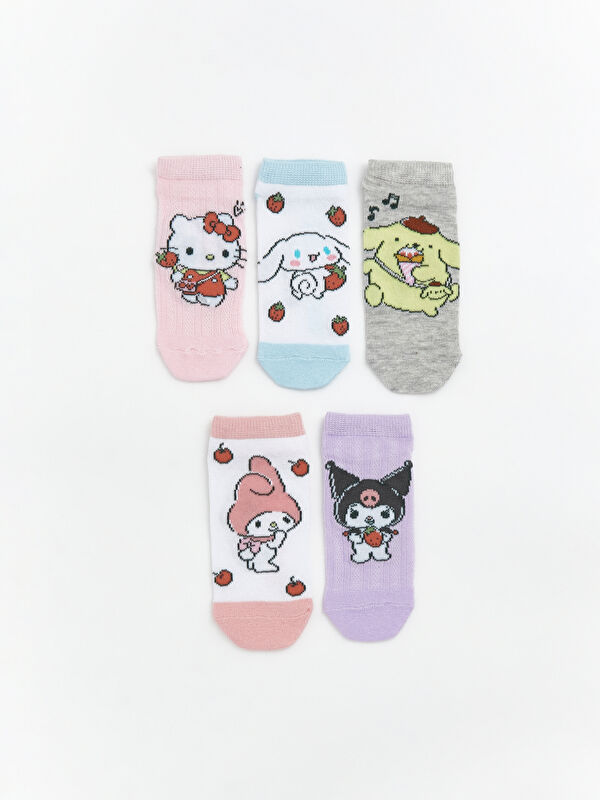 LCW Kids Hello Kitty Desenli Kız Çocuk Patik Çorap 5'li