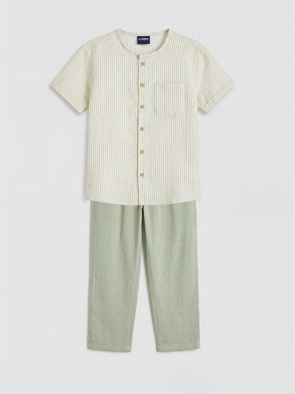 LCW Kids Striped Boys' Shirt and Trousers