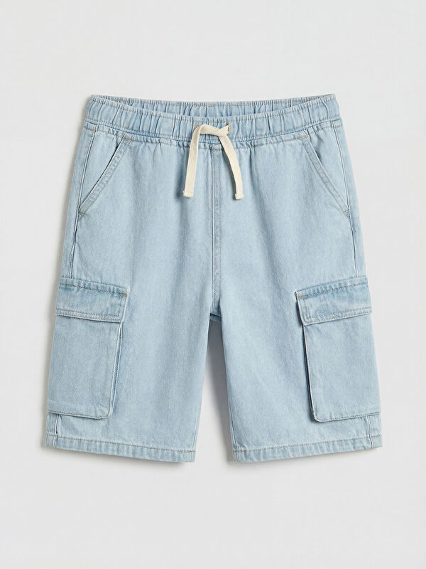 LCW Kids Mid Rise Cargo Pocket Boys' Denim Shorts