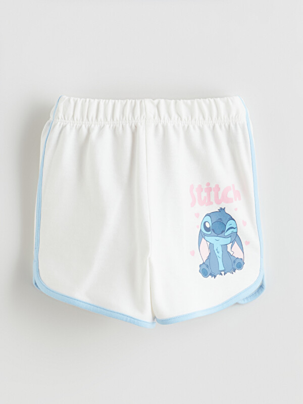 LCW Kids Stitch Baskılı Kız Çocuk Şort