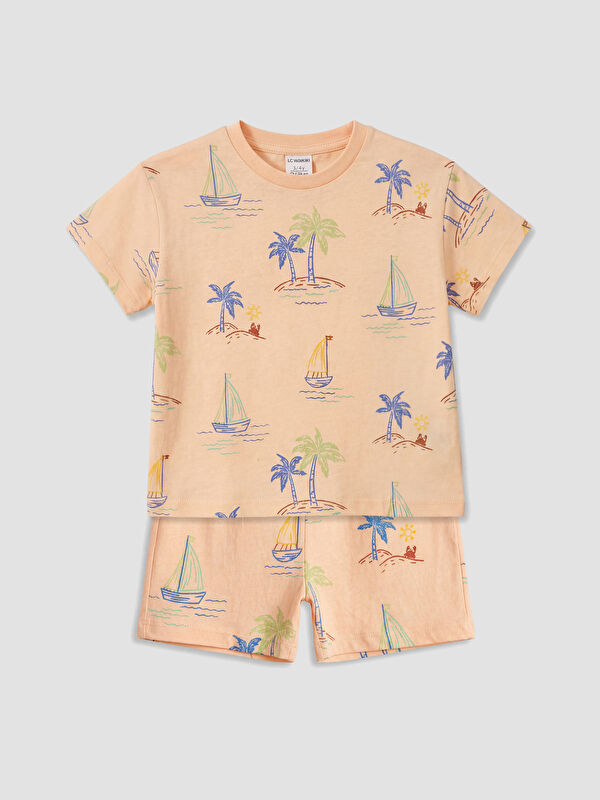 LCW baby Sailboat and Palm Tree Patterned Baby Boys' Set
