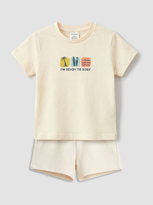 LCW baby Baskılı Erkek Bebek Şortlu Takım