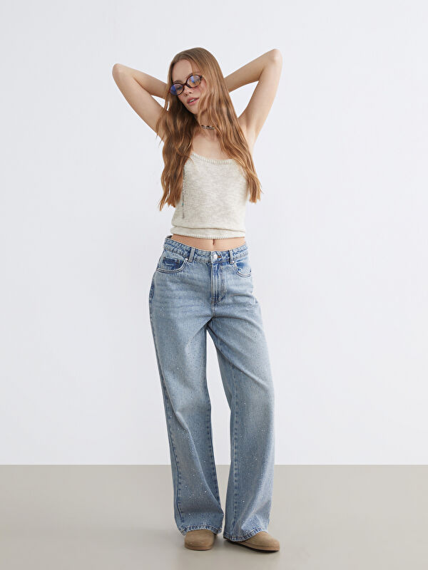 XSIDE High Waist Wide Leg Damen Jeans