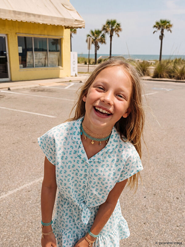 LCW Kids Çiçekli Kız Çocuk Gömlek