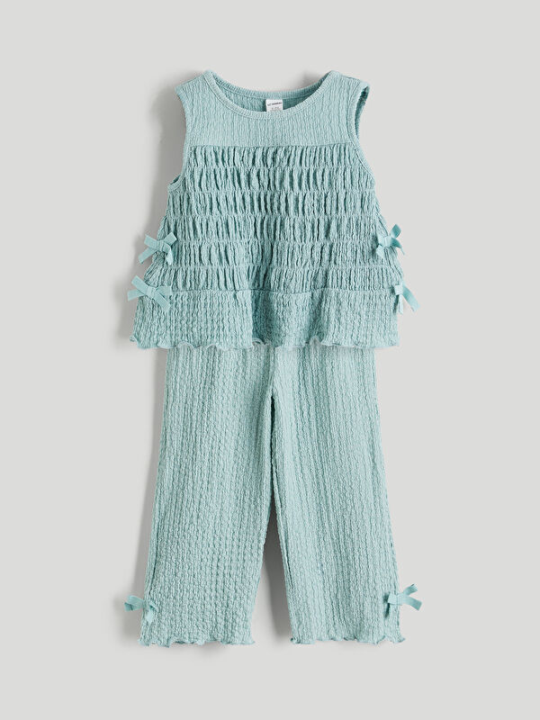 LCW Kids Girls' Textured Blouse and Trousers