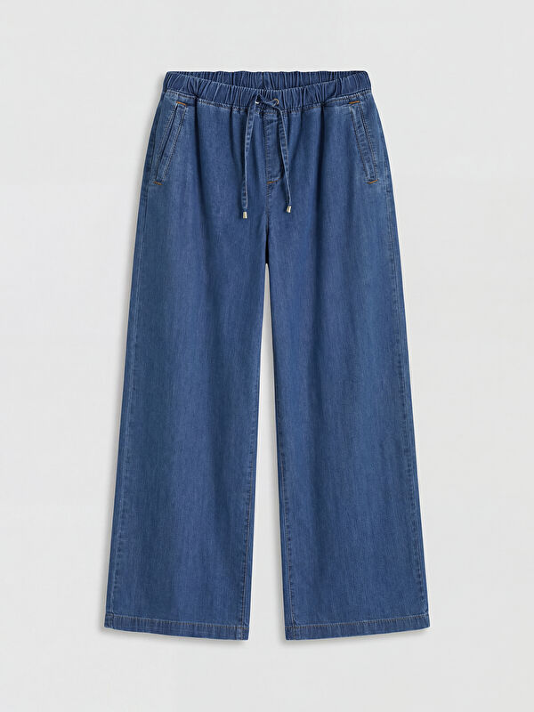 LCW Modest Elastic Waist Wideleg Women's Jeans