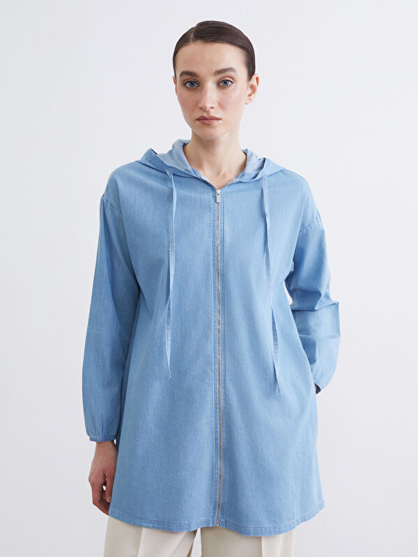 LCW Modest Kapüşonlu Kadın Jean Tunik	