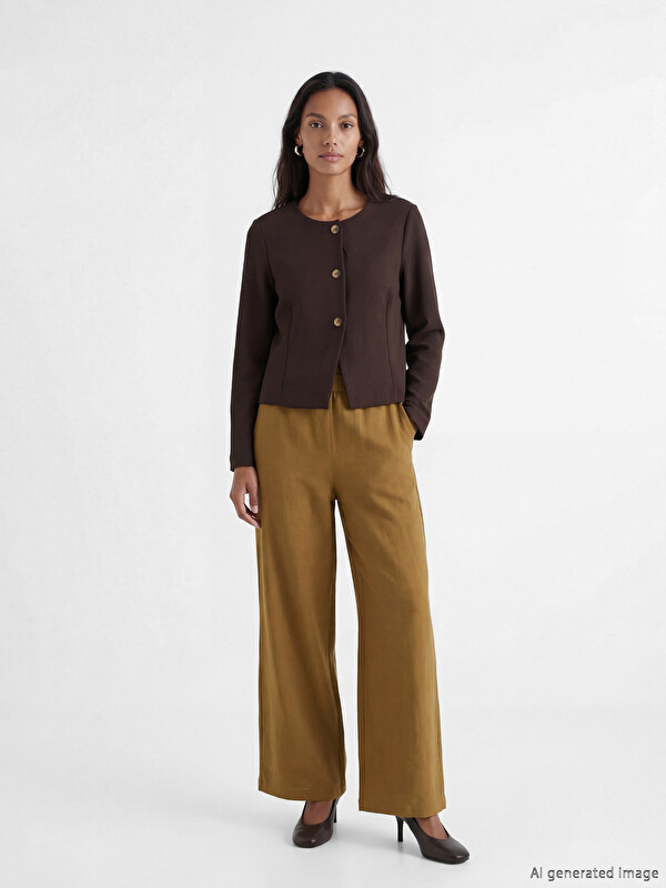 LCWAIKIKI Classic Elastic Waist Wide Leg Women's Trousers