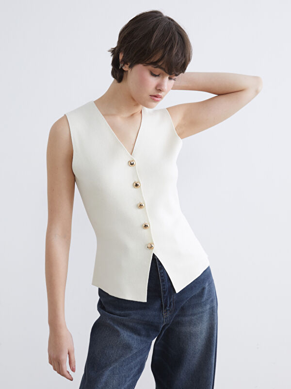 XSIDE Damenstrickweste mit V-Ausschnitt