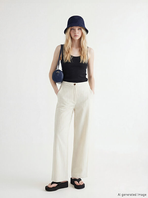 XSIDE Standard Fit Striped Women's Trousers